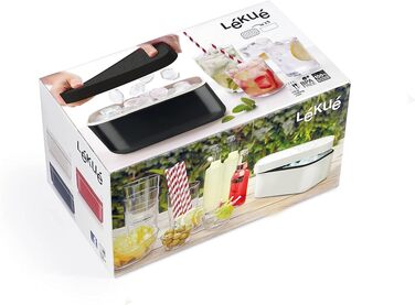 Контейнер для льоду Lékué, пластиковий бокс для заморожування кубиків льоду, 12x22x8 см, білий
