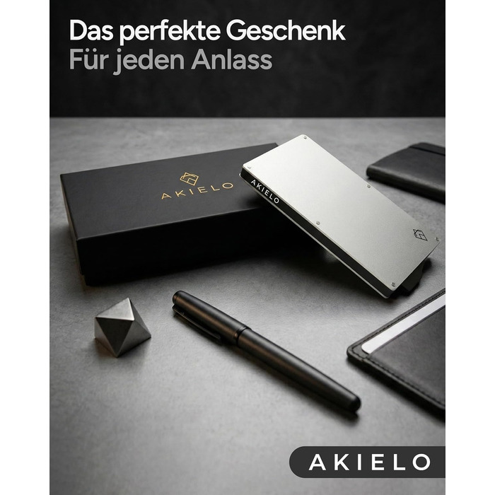 Кластинка для карток з RFID захистом та подарунковою коробкою – Мінімалістичний гаманець для чоловіків – Компактний картхолдер з безконтактним захистом (Alpha Collection) 05. Срібний випуск