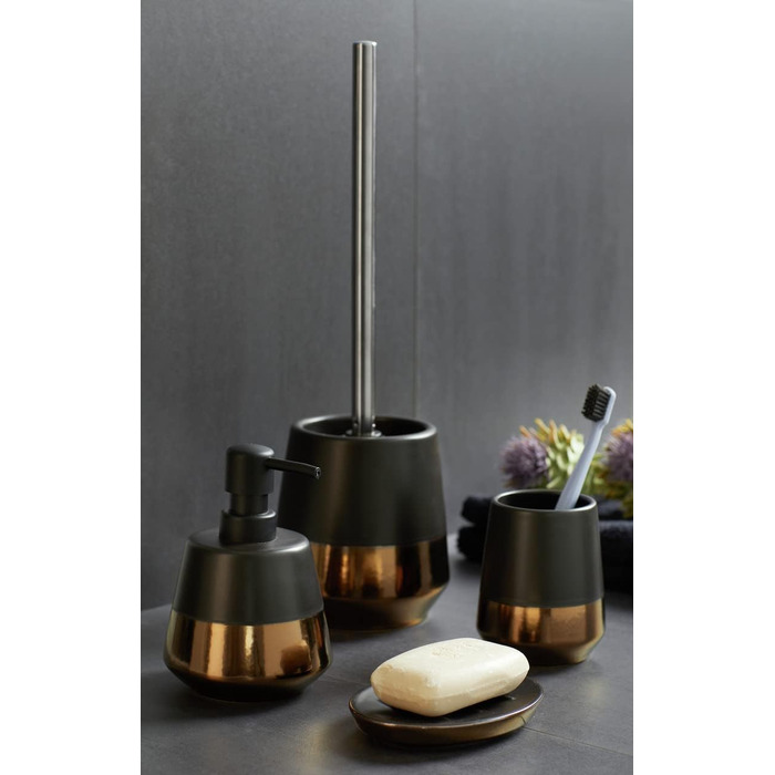 Дозатор для мила WENKO Brandol, керамічний, 450 мл, чорний/мідний