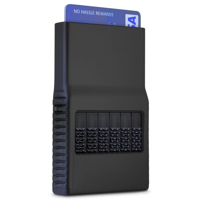 Чоловічий та жіночий гаманець ACM 2.0: органайзер з картхолдером, захист від подряпин, хром/срібло, чорний сатин