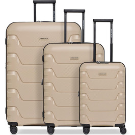 Набір валіз SMARTBOX Hartschalen 3 шт. | Розширюваний, з TSA-замком, з поліпропілену | Beige (Edition 01)
