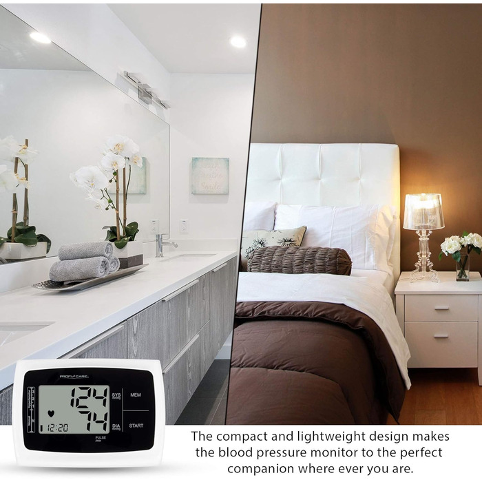 Тонометр ProfiCare® PC BMG 3121 для вимірювання артеріального тиску та пульсу | Виявлення аритмії | Тонометр на плечі з оцінкою ВООЗ | Білий | Модель 2024