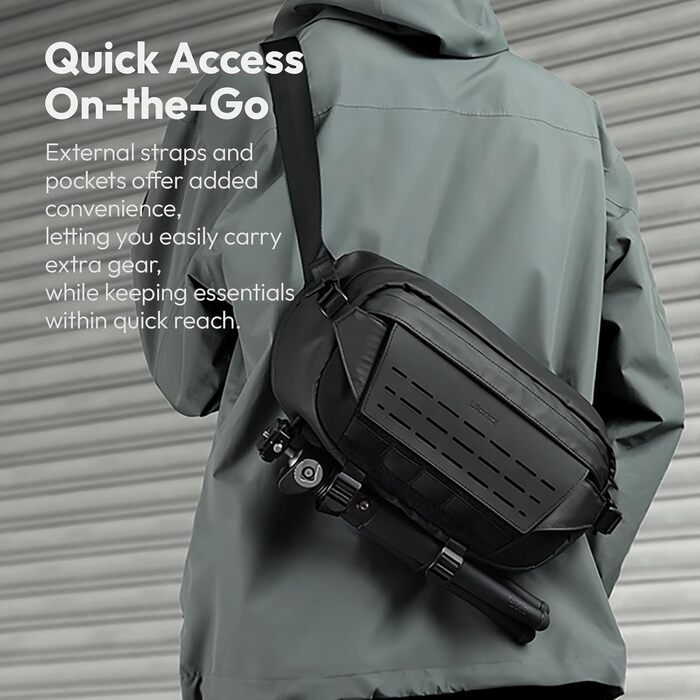 Сумка для камери ULANZI, водонепроникна, з тримачем для штатива, для DSLR/SLR/беззеркальних камер, чорна, об'єм 9 л