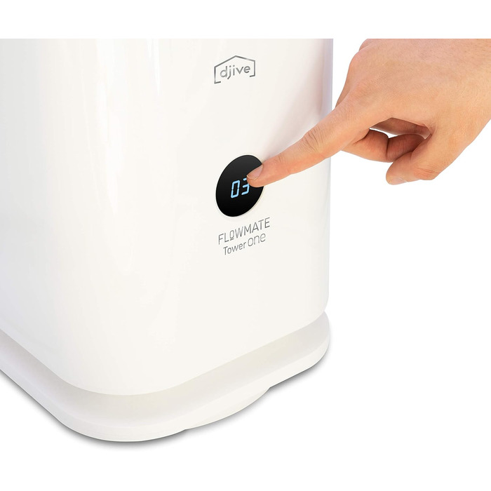 Вентилятор вежа Djive Flowmate Tower Arctic White з HEPA-фільтром, Wi-Fi, Alexa, пульт ДК