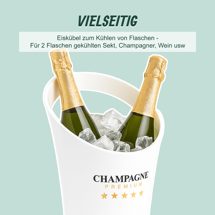 Relaxdays 2-Bottle Champagne Cooler in White