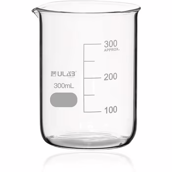 6 Pieces Berker 300ml Glass Beakers, Borosilicate Glass Beakers with Graduations, Glass Beaker Set for Laboratory, Kitchen, School, UBG1023