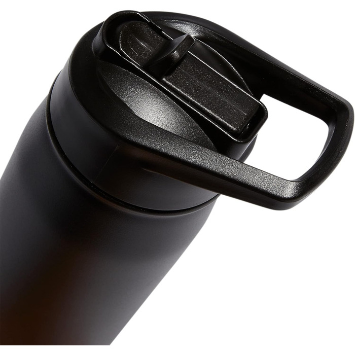 adidas 18/8 Stainless Steel Straw Top Metal Water Bottle, Black/Onix, 600 ml (20 oz)