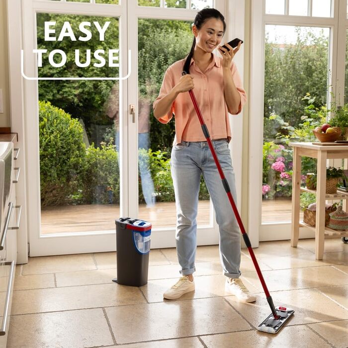 Vileda H2PrO Floor Wiper | 100% Separation of Clean and Dirty Water | Water-Saving Design | One-Hand Operation | Compact Storage | Ergonomic Handle | Microfiber | Eco-Packaging