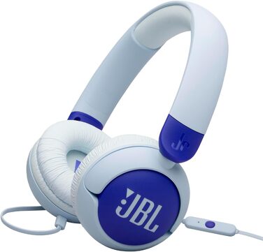 Навушники JBL Junior 320 для дітей з мікрофоном, кабель, блакитні, JBL Safe Sound, 12 мм, блакитний колір