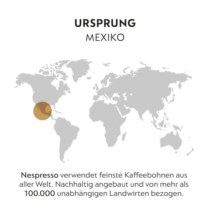 Кава NESPRESSO VERTUO Mexico: 50 капсул, сумісна з VERTUO, 230 мл, Arabica & Robusta