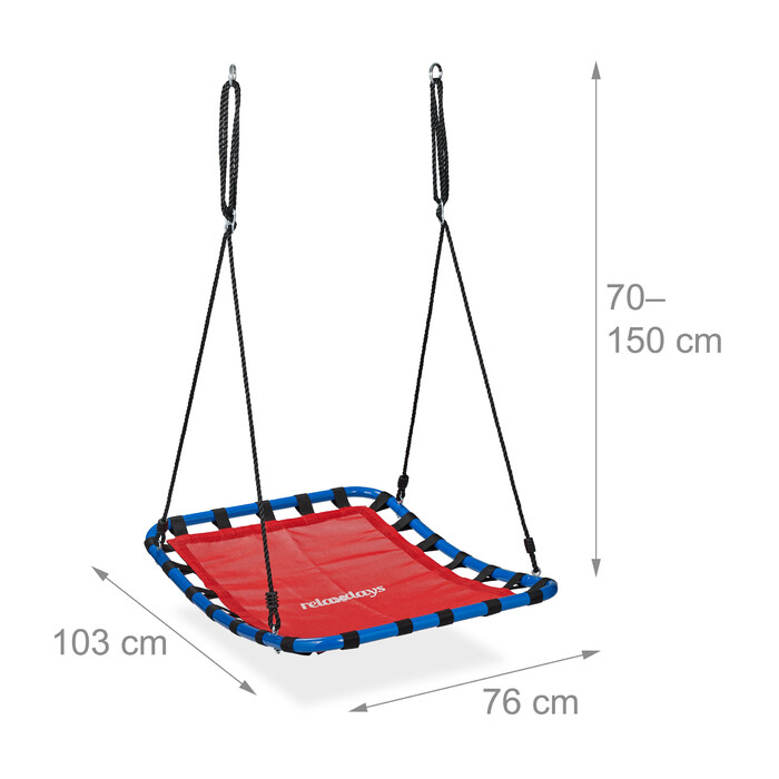 Relaxdays Corner Hanging Chair in Red
