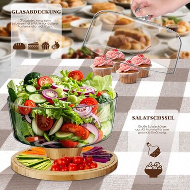 Підставка для тортів з кришкою, 6-в-1, дерев'яна, багатофункціональна. Ідеальна для декорування та подачі тортів.