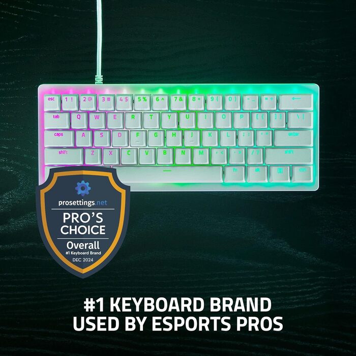 Клавіатура Razer Huntsman V3 Pro Mini - 60% з Red Switch (Аналоговий оптичний перемикач, PBT-клавіші, USB-C, QWERTY US)