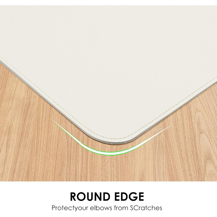 Підкладка на стіл Vicwe з PU-шкіри 80x40 см, біла. Килимок для миші, захист столу для офісу та дому