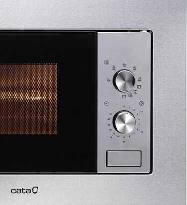 Мікрохвильова піч CATA MC 20 IX Inox: 20л, нержавіюча сталь, гриль 1000W, самостійне розморожування, таймер, ширина 60 см