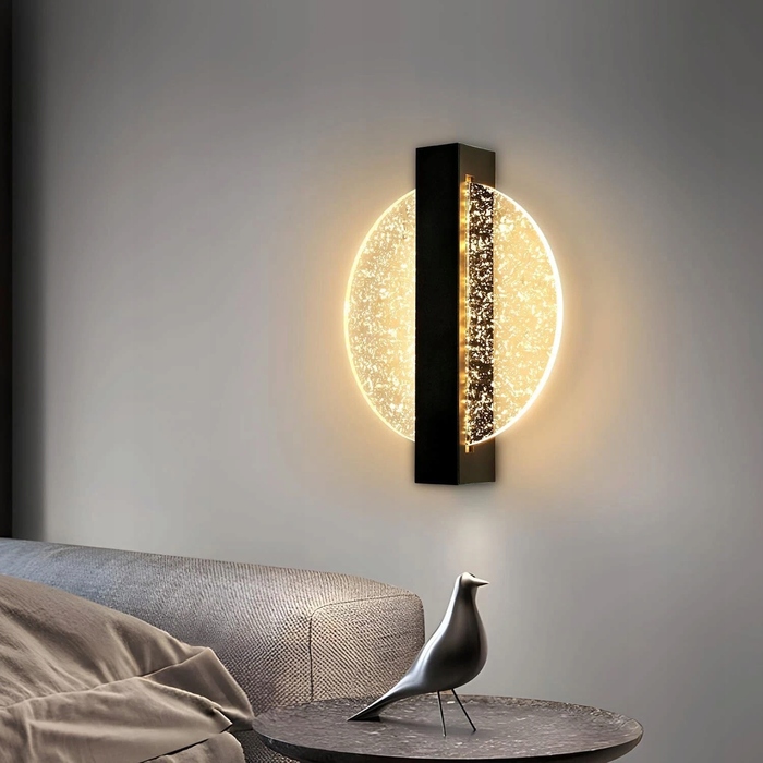 Сучасний настінний LED-бра чорно-золоте для спальні, 12Вт, 3000К