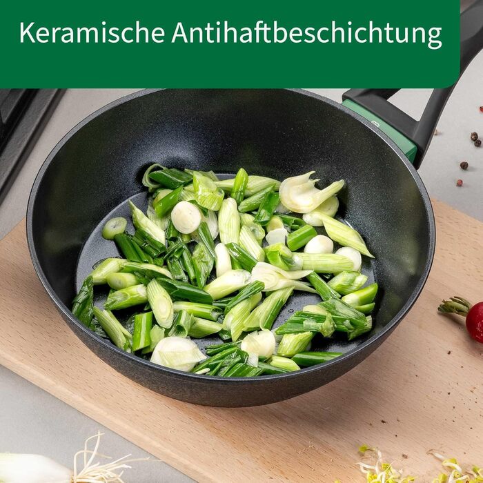 Grill-сковорода FACKELMANN Chefkoch Hamburg керамічна 28 см з антипригарним покриттям (алюміній, для всіх плит, духовки)