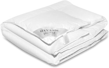 Зимова ковдра Mayaadi Premium 135x200 см, 1600 г – надтепла, 15% пуху 85% пера, 100% бавовна, для алергіків, європейська якість