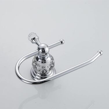 Crystal Toilet Paper Holder, Polished Chrome, Tissue Paper Holder, Silver-Colored, Bathroom, Toilet Paper Holder, Wall Mount, Brass