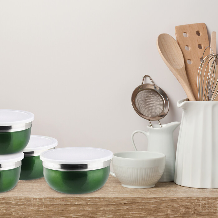 Relaxdays Bowl Set with Lid, 4-Piece