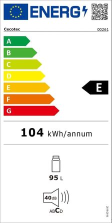 Міні-холодильник Cecotec Bolero CoolMarket TT Origin 110 синій 95л – ретро дизайн, LED-підсвітка, клас E