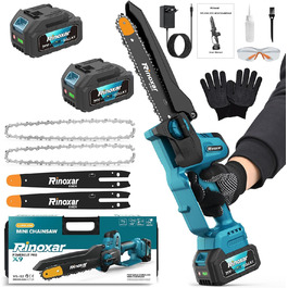 Акумуляторна міні-пила PowerCut X9 PRO 6 дюймів з автоматичним змащенням, 8000mAh, 2 акумулятори