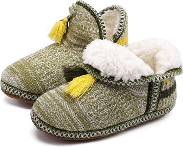 COFACE Халаці домашні жіночі, тапочки для дому, зимові, теплі, плюшеві, з підкладкою, халатці-човники (41/42 EU, світло-зелені)