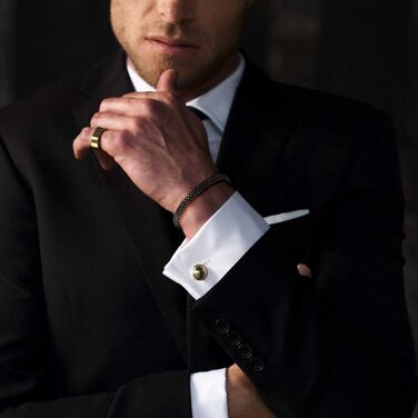 Чоловічий шкіряний браслет Casisto.J з нержавіючою сталлю, гравіювання, коричневий, плетений, з магнітною застібкою (18.0 см, індивідуальний колір - світло-коричневий)