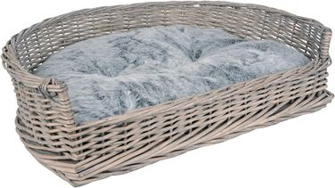 Кіжувалка для собак та котів UNU з лози та ротангу, сіра, 61 x 44,5 x 15,5 см