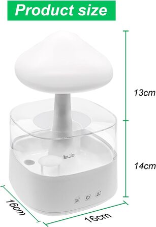 Увлажнитель воздуха Rain-Cloud, 450 мл, 7 цветов, LED-лампа, диффузор аромату, нано-туман, гриб для дитячої кімнати, спальні, дому, офісу (білий)