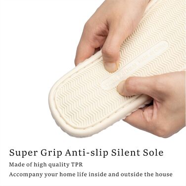 Чантому Хаусшухе для жінок: домашні тапочки з меморі-піною, зручні, з відкритим носком, ковдраний велюр, антиковзаючі, для дому, спальні, ванної кімнати, розмір 39/40 EU, бежеві