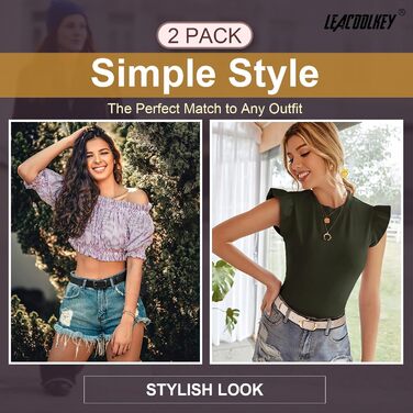 LEACOOLKEY: 2 жіночі шкіряні ремені з пряжкою Gold, для джинсів та штанів, чорний+бежевий, XXL, розмір 117-127 см