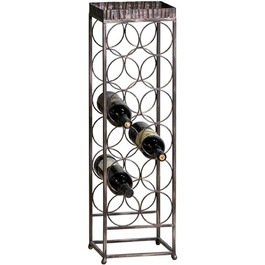 CASABLANCA Wine Bottle Rack 'Albana' 78 CM Antique Gold Effect