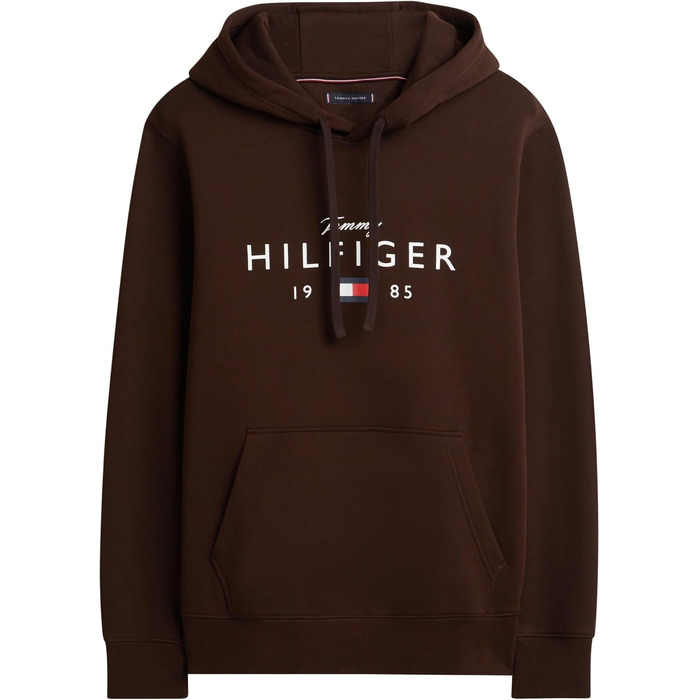 Чоловічий худі Tommy Hilfiger Brand Love Big Hilfiger з капюшоном, коричневий (Chocolate), розмір M
