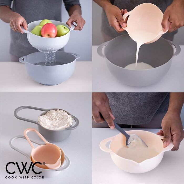 Набір кухольних мисок Cook With Color Nistschalen (8 шт.) з мірними склянками та ситами, м'ятний колір