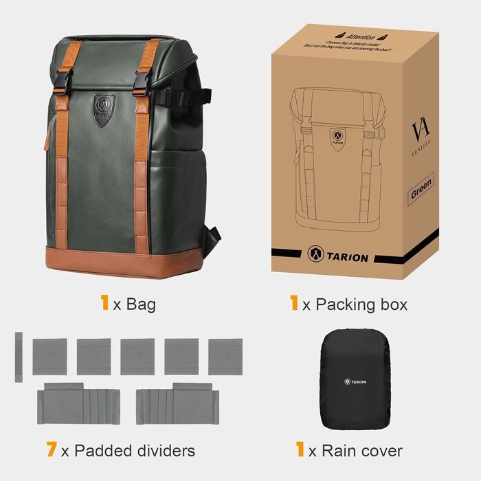 Рюкзак для камери Tarion: водонепроникний, з відділенням для 14
