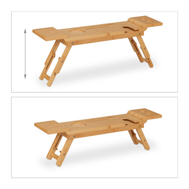 Relaxdays Bamboo Bathtub Caddy with Feet