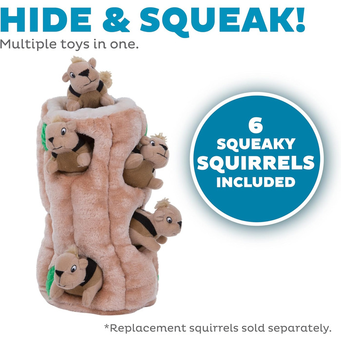 Outward Hound Plush Dog Toy Hide A Squirrel, XL