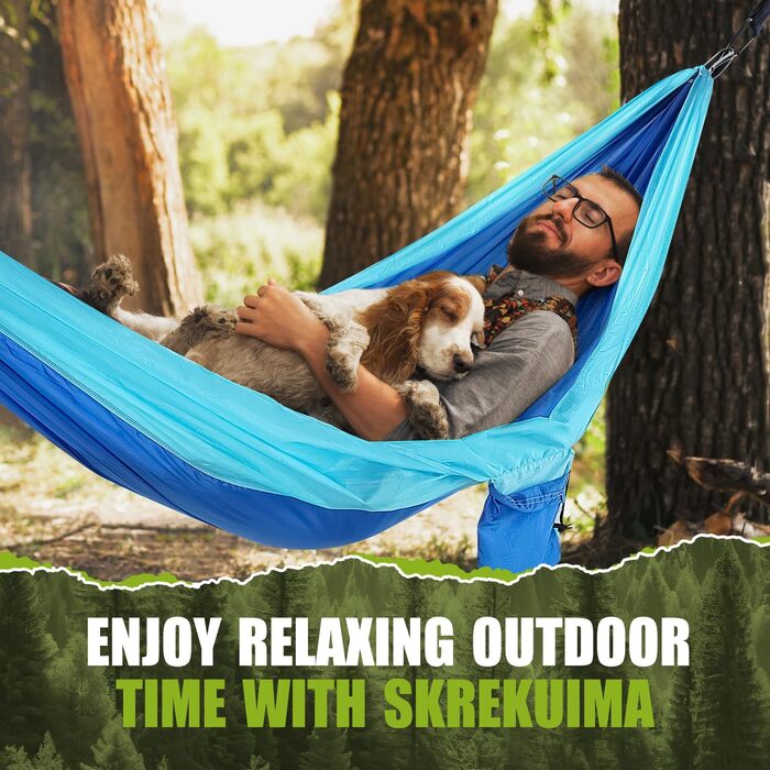 Легка гамак для відпочинку на природі | Гамак для кемпінгу та подорожей | Міцний нейлон, 270x140 см