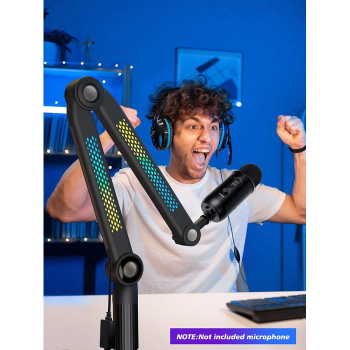 Кріплення для мікрофону HyperX QuadCast та інші - універсальний штатив YOUSHARES (RGB, 3/8', 5/8')