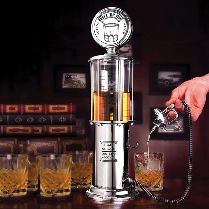 Retro Drink Dispenser in Chrome, Nostalgic Design | Bar Butler Tap Column with Tap Hose for Party Drinks Dispenser Beer Tower, Beer Dispenser, Draft System, Beer Column, Bar Column | Party Gadgets
