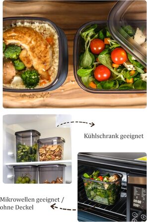 Герметичні контейнери для зберігання їжі Peggy 12 шт. по 800 мл, BPA-Free, для круп, цукру, борошна та інших продуктів