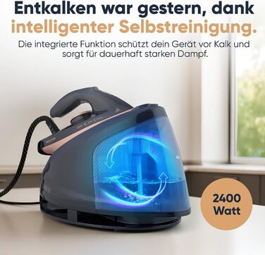 Станція парогенератора ProfiCare® PC DBS 3127 з керамічною підошвою Superglide, 2400W, 150 г/хв, 4 Bar, до 80 хв безперервної роботи