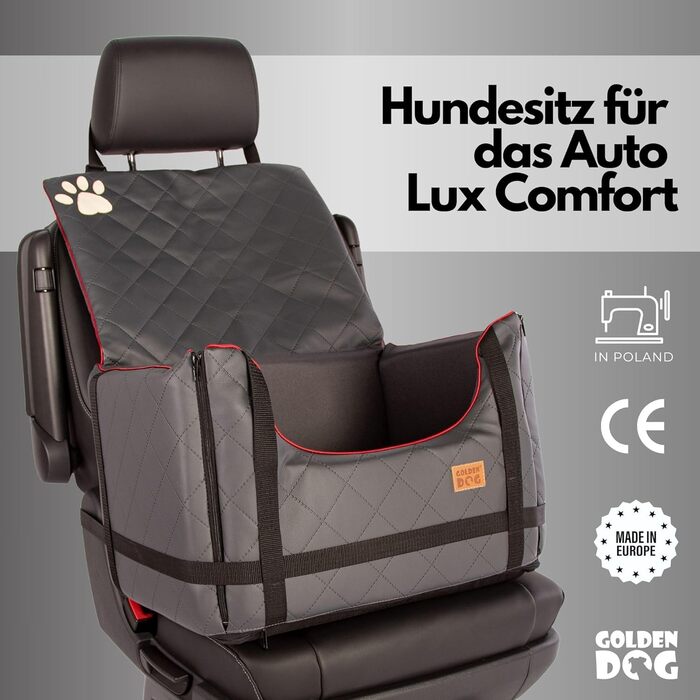Автомобільний лежак для собак Golden Dog - переноска, автокрісло, лежак для собак, сірий, 52x44x33 см