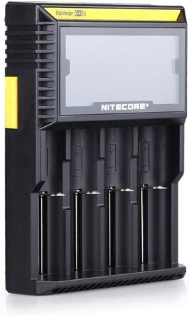 NiteCore D4 EU: Інтелектуальний зарядний пристрій для акумуляторів з LCD-дисплеєм (18650, 18350, 26650, AAA, AA, CR123A)