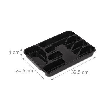 Relaxdays Black Cutlery Box Set of 2