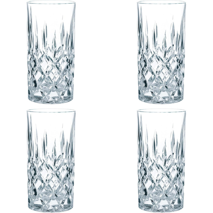 Spiegelau & Nachtmann Nachtmann Noblesse Highball Glasses Set, 8-Piece Set, Water Glasses, Juice Glasses, Crystal Glassware, H 14.8 cm, 375 ml