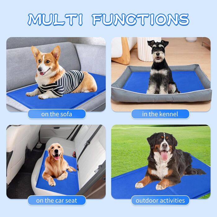 Килимок охолоджуючий для собак та котів, самоохолоджуючий, 65x50 см, з нетоксичним гелем