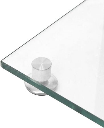 Підставка для колонок vidaXL, 2 шт., з 4 ніжками, антиковзаючі, скло (срібло)