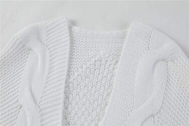 Жіночий в'язаний кардиган Cicy Bell з широкими рукавами-ліхтариками, білий, оверсайз XL